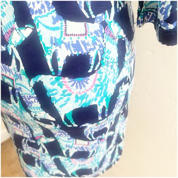 Lilly Pulitzer Beacon Alpaca My Bags Blue Mini Dress Size XXS Pima Cotton - Picture 8 of 10